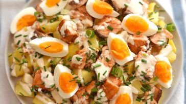 Ensalada de Patata con Salmón a la Plancha: Un festín fresco y sabroso