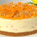 Tarta de queso sin hornear de Melocotón y Nata