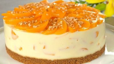 Tarta de queso sin hornear de Melocotón y Nata