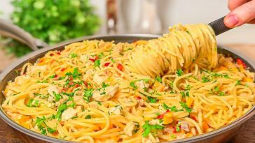 ¡Aprendí esta antigua Receta de Espaguetis de un chef francés!  ¡Deliciosos Espaguetis Cremosos con Pollo!