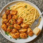 Pollo al Ajo con Pasta Cremosa de Limón y Parmesano